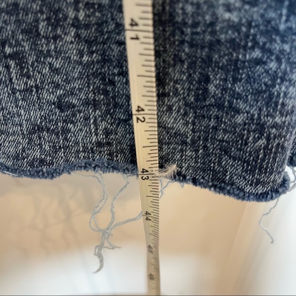 Sneek Peak Blue Trendy Flare Bottom Acid Wash Jeans Dark Wash - Picture 5 of 8